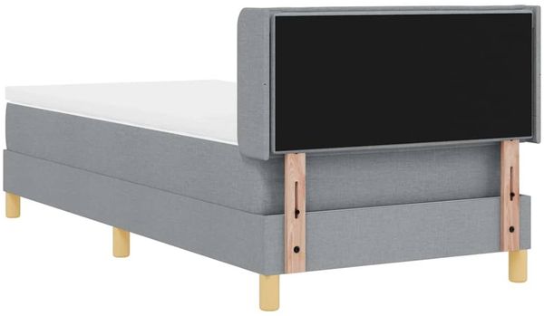 vidaXL Boxspringbett mit Matratze Hellgrau 190 x 90 cm Stoff 3341202 Bild 9