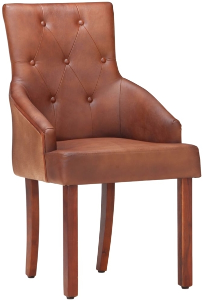 vidaXL Esszimmerstühle 4 Stk. Braun Echtes Ziegenleder 3056697