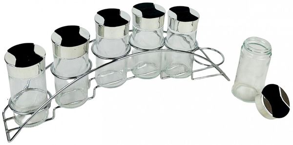 Gewürzstreuer Gewürzdosen Gewürzständer Set Edelstahl Glas Cheffinger CF-RGSJ6