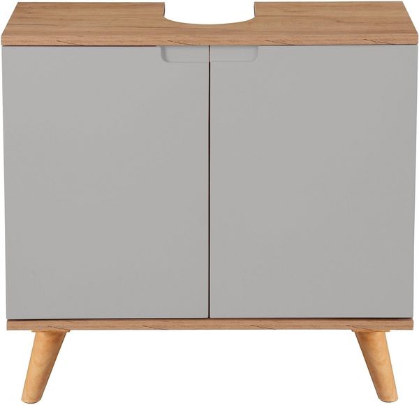 welltime Waschbeckenunterschrank Lund Badunterschrank für wandhängende Waschbecken WC Unterschrank Badezimmerschrank WBU Breite 65cm mit Siphonausschnitt Badschrank