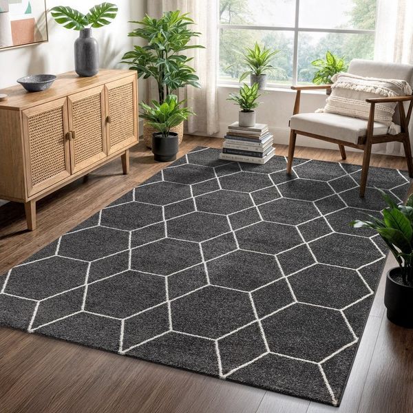 Sanat Teppich Trellis, rechteckig, Höhe: 10 mm, Kurzflor, skandi, boho, auch als Läufer und in rund