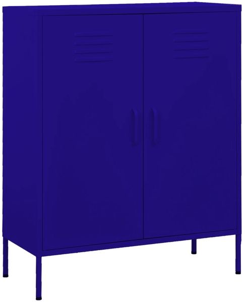 Sideboard | Kommode | Lagerschrank Marineblau 80x35x101,5 cm Stahl