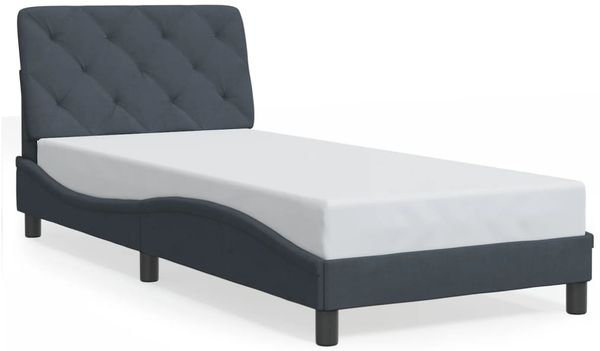 vidaXL Bettgestell ohne Matratze Dunkelgrau 90x200 cm Samt 3207900 Bild 2