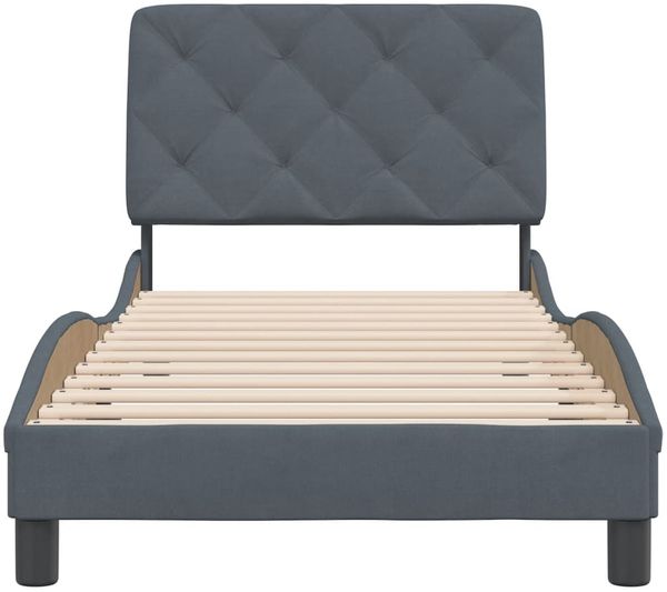 vidaXL Bettgestell ohne Matratze Dunkelgrau 90x200 cm Samt 3207900 Bild 5