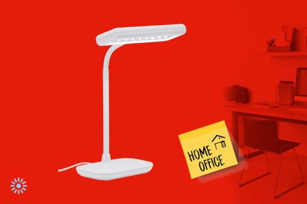 Briloner Leuchten LED Schreibtischlampe, Tageslicht 6500 Kelvin, 800 Lumen, Leuchtenhals dreh- und schwenkbar, 7. 5 W, Weiß