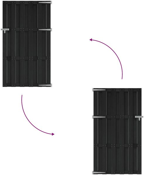 vidaXL Gartentor 100 x 180 cm WPC und Aluminium Schwarz 42039046 Bild 5