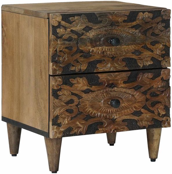 vidaXL Nachttisch Braun 40 x 33,5 x 46 cm Massivholz Mango 4018330