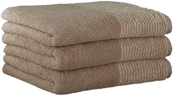 CAWÖ Gästetuch, 3er Pack - Luxury Home, C Two-Tone, Walkfrottier Sand 30x50cm