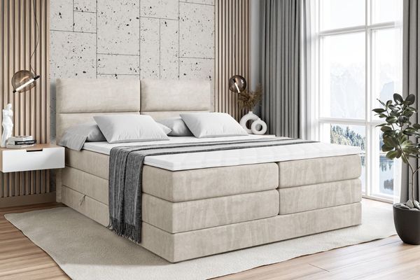ALTDECOR Boxspringbett BOXI3 KING (Multipocket-Matratze H4, H3 Matratze Bonellfederung, Topper, Kopfteil)