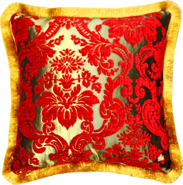 Luxus Kissen Pompöös by Casa Padrino von Harald Glööckler Elegance Collection Barock Muster Rot / Gold 50 x 50 cm - Luxuskissen