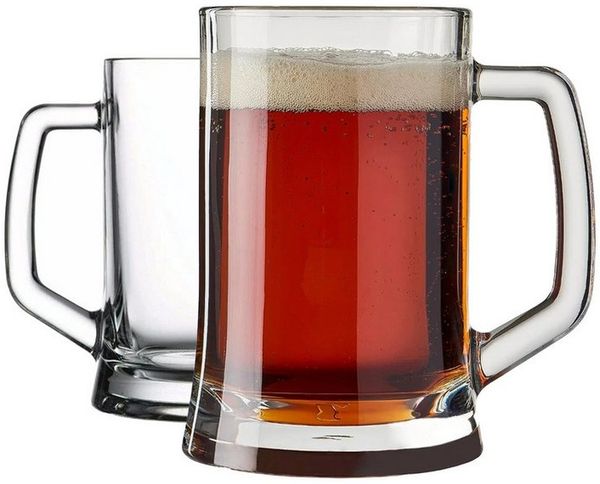Pasabahce Gläser-Set Pub Bierkrug, 2-tlg, Glas, 2er Set, 660ml, ideal für Bier, Radler, Softdrinks & Mixgetränke