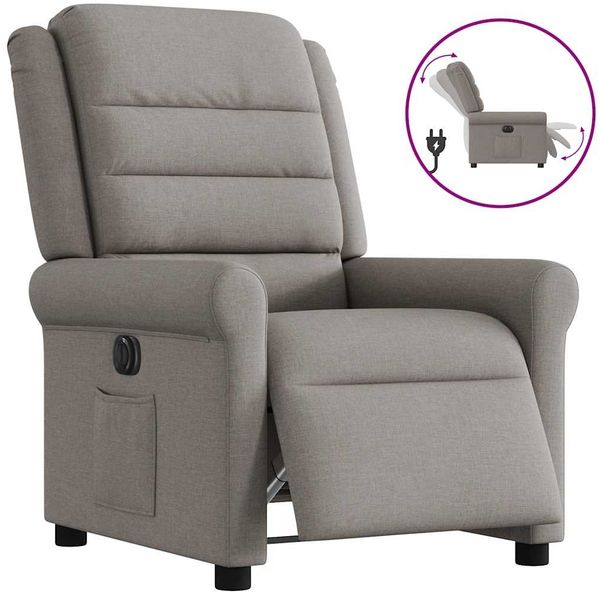 vidaXL Relaxsessel Elektrisch Taupe Stoff 3303301