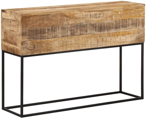 vidaXL Konsolentisch 110x30x75 cm Raues Massivholz Mango und Eisen 376066 Bild 9