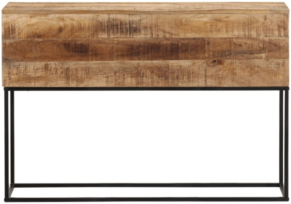 vidaXL Konsolentisch 110x30x75 cm Raues Massivholz Mango und Eisen 376066