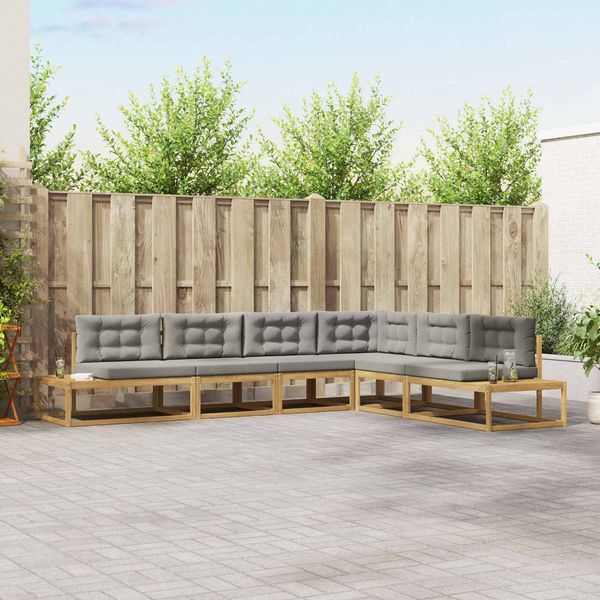 vidaXL Outdoor-Sofagarnitur Weiß 357 x 198,5 x 73 cm Polyester 3387010