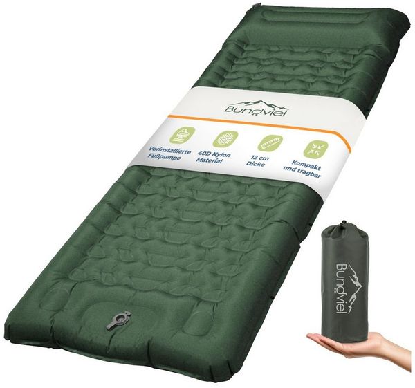 Bundviel Luftbett Isomatte Ultraleicht 8cm dick,faltbar Luftmatratze aufblasbare