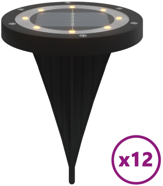 vidaXL Solar-Bodenleuchten mit Erdspieß 12 Stk. Warmweiß 4008203