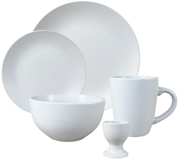 NTK-Collection Frühstücks-Geschirrset Geschirrset 20-teilig Weiß Antonia (20-tlg), 4 Personen, Keramik, Tafelservice Frühstücksset