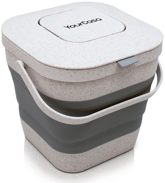 YourCasa Biomülleimer YourCasa® Biomülleimer Küche klein 4L nachhaltig mit Akivkohlefilter, Fassungsvermögen 4L, nachhaltige Materialien