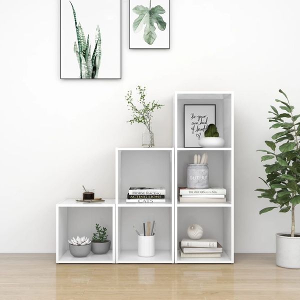 vidaXL 3-tlg. TV-Schrank-Set Weiß Spanplatte [3080078]