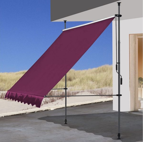 Quick Star Klemmmarkise 2 Stück Klemmmarkise 200x130cm Bordeaux (2-St) Montage ohne Bohren