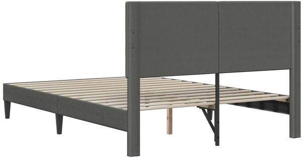vidaXL Bettrahmen mit Kopfteil Dunkelgrau 160 x 200 cm Cordstoff 42027737 Bild 6