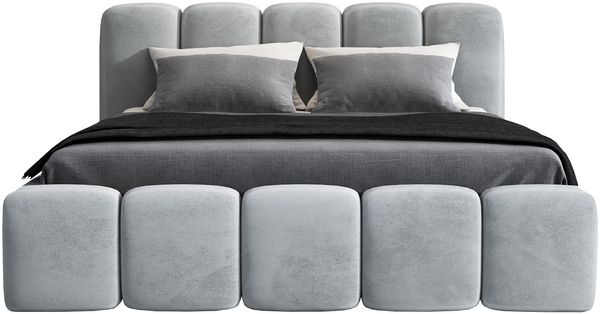 A&J MöbelLand 'Sonic' Polsterbett, Polyester, Silber, 160 x 200, mit Lattenrost, mit Bettkasten Bild 3
