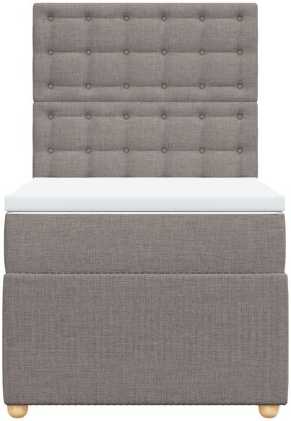 vidaXL Boxspringbett mit Matratze Taupe 90x190 cm Stoff 3294229 Bild 6
