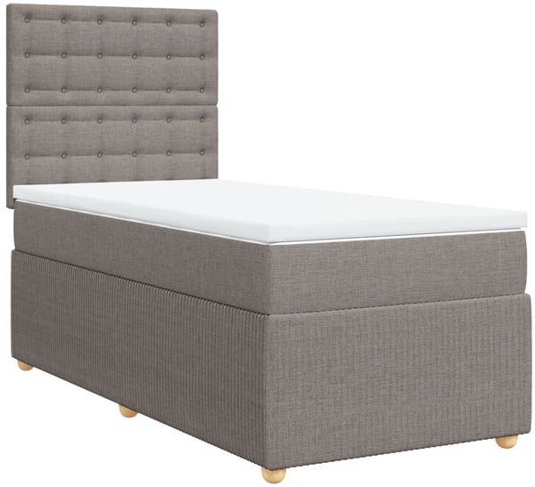 vidaXL Boxspringbett mit Matratze Taupe 90x190 cm Stoff 3294229 Bild 3