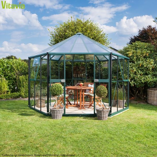 Vitavia Gewächshaus Hera 9000, 3mm ESG, 6mm HKP, grün (inkl. Fundament)