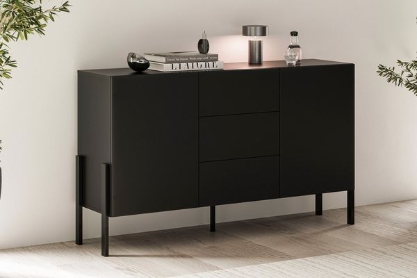 OTTO home Sideboard Jukon, Breite 150 bzw. 180 cm, moderne grifflose Kommode, Schubladenschrank 2 Türen/3 Schubkästen, push-to-open-Funktion