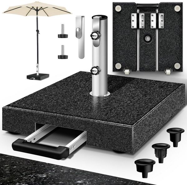 tillvex Sonnenschirm tillvex Granit Sonnenschirmständer, Balkonschirmständer für Schirmstöcke 16-48 mm & 300cm Schirmdurchmesser, Sonnenschirm, Granit Sonnenschirmständer