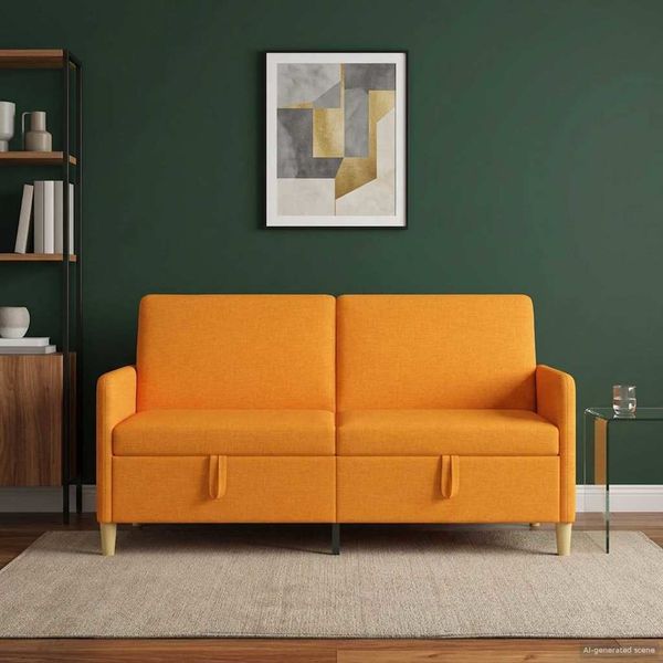vidaXL Sofa mit Stauraum Dunkelgelb 172 x 78 x 87 cm Polyester 42036956