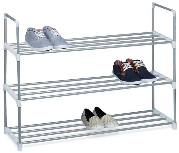 Relaxdays 3 x Schuhregal Metall 3 Etagen