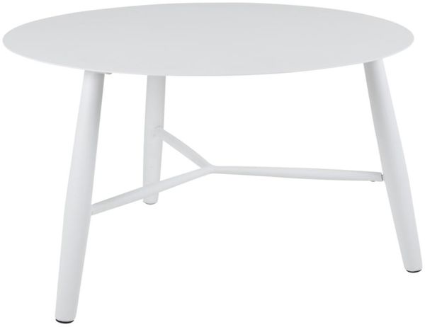 Gartencouchtisch Vannes aus Aluminium, modern rund, weiß, Ø 75 cm, pulverbeschichtet