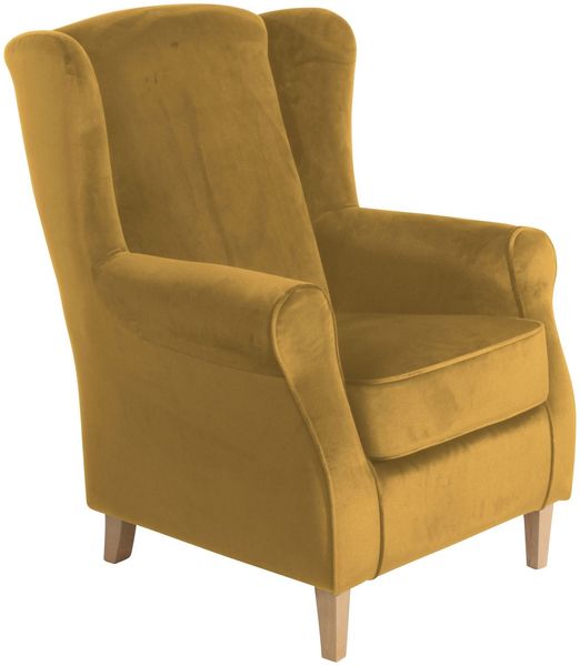 Ohrensessel Karlen Bezug Samtvelours Buche natur / mais 22040