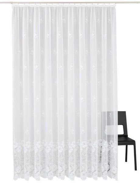 Weckbrodt Gardine Montello, Kräuselband (1 St), halbtransparent, Jacquard, Jacquard, strukturiert, Allover,floral,halbtransparent, Bordüre, Store