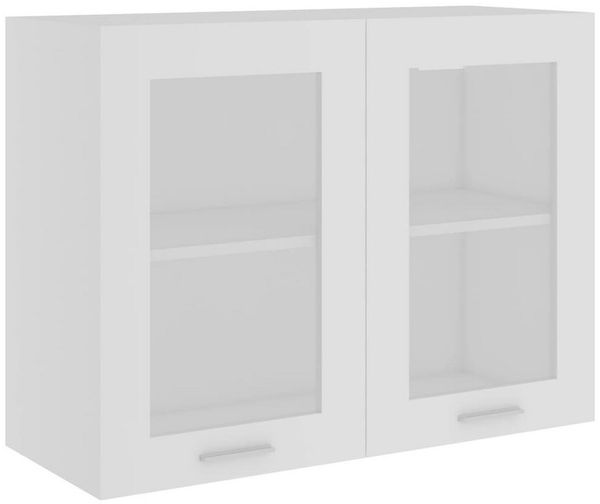 DOTMALL Glashängeschrank Hängeglasschrank Weiß 80x31x60 cm Holzwerkstoff
