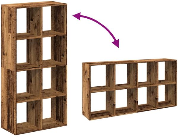 vidaXL Raumteiler-Bücherregal Altholz-Optik 69,5x29x137,5 cm 858028 Bild 9