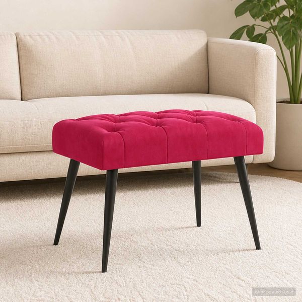 vidaXL Bank mit Knopfheftung Weinrot 60 x 40 x 45 cm Samt 42038548