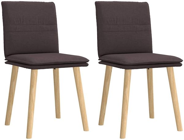 vidaXL Esszimmerstühle 2 Stk. Dunkelbraun Stoff 4101259