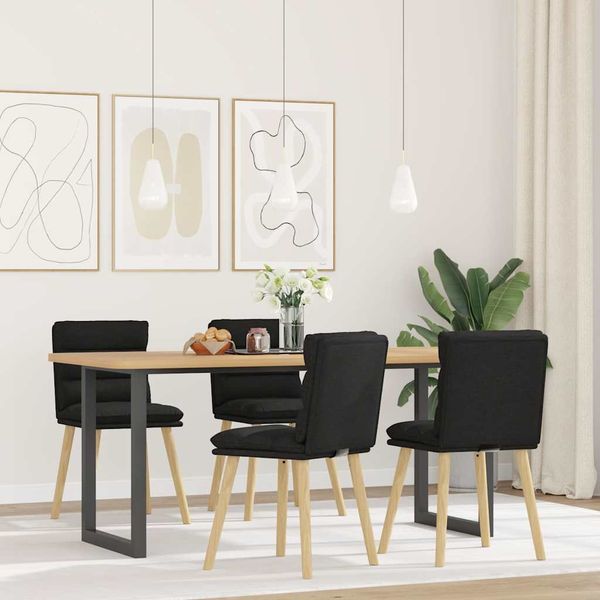 vidaXL Esszimmerstühle 4 Stk. Schwarz Stoff 3315395