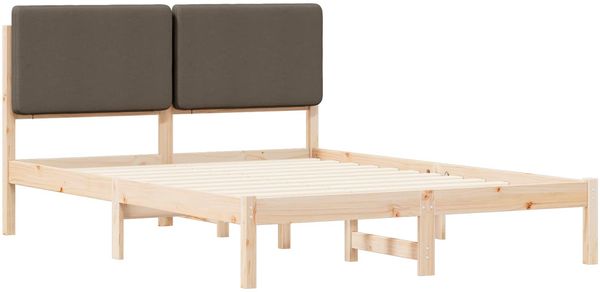 vidaXL Bettgestell mit gepolstertem Kopfteil Taupe 140 x 190 cm 877917 Bild 4