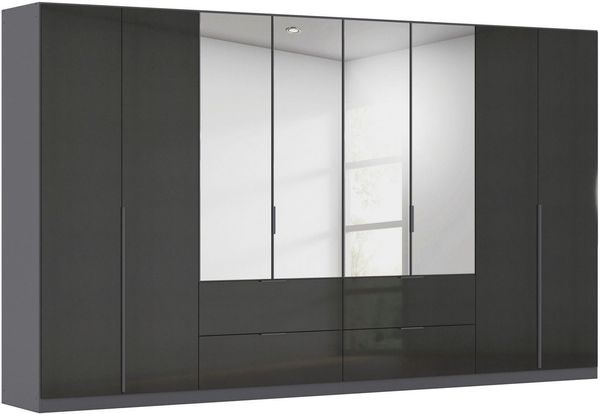 OTTO home Drehtürenschrank Kleiderschrank Schrank Garderobe AGORDO mit Dekor- oder Hochglanzfront (in zwei Griff-Farben, Breiten 91-360 cm) mit Außenschubkästen, in 7 Breiten und 2 Höhen MADE IN GERMANY