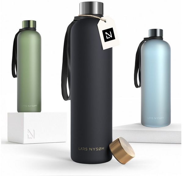 LARS NYSØM Trinkflasche Blæst, Trinkflasche mit Hydrationsskala und Trageschlaufe