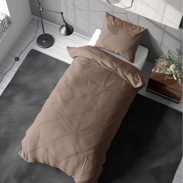 soma Bettwäsche Mikrofaser Bettwäsche 135x200 + 80x80 cm Uni Nougat pflegeleicht, Mikrofaser, 2 teilig, Weiche Mikrofaser Bettwäsche Uni Nougat, hautfreundlich & pflegeleicht