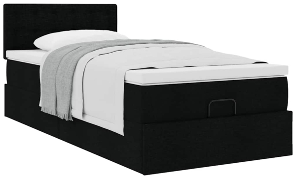 vidaXL Ottoman-Bett mit Matratze Schwarz 90x190 cm Stoff 3311589 Bild 4