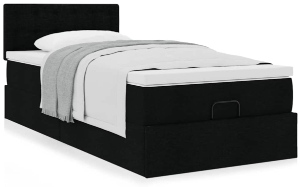 vidaXL Ottoman-Bett mit Matratze Schwarz 90x190 cm Stoff 3311589 Bild 3