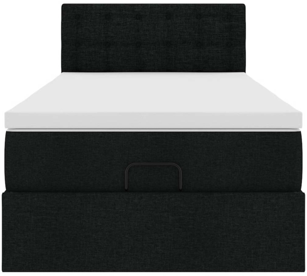 vidaXL Ottoman-Bett mit Matratze Schwarz 90x190 cm Stoff 3311589 Bild 6