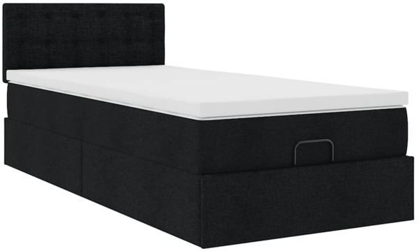 vidaXL Ottoman-Bett mit Matratze Schwarz 90x190 cm Stoff 3311589 Bild 5